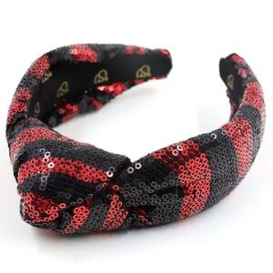 Red & Black Sequin Knot Headband